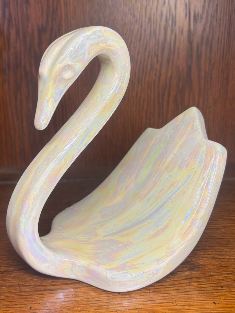 Iridescent Pastel Swan Decorative Trinket Dish/Figure - Home Art